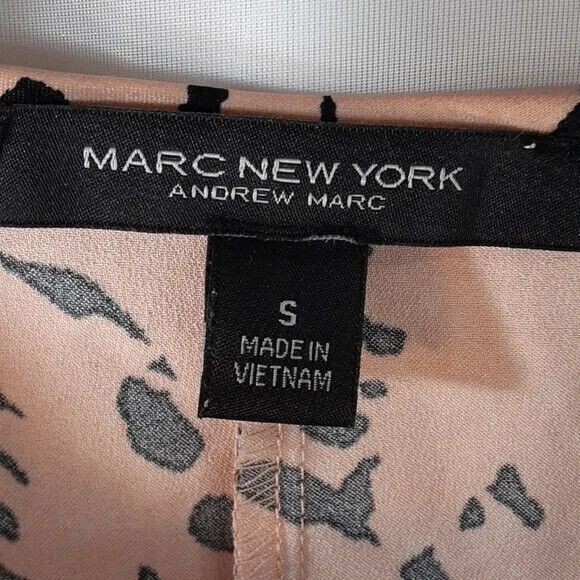 Marc New York Andrew Marc sz small peach black blouse 3/4 sleeve doleman sleeve* - Picture 4 of 12